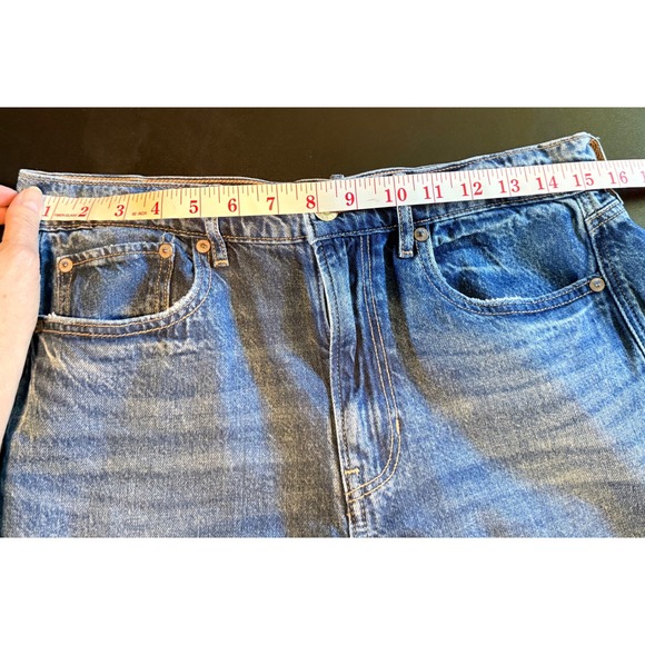 American Eagle Jeans Size 8 Super High Rise Baggy Wide Leg Jeans Blue - Picture 8 of 10